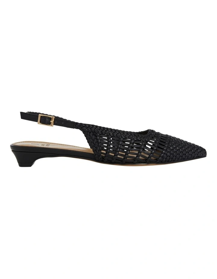 Finley Flat Shoes in Black Weave image 1