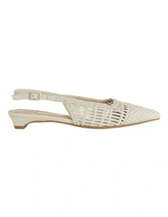 Finley Flat Shoes in Bone Weave