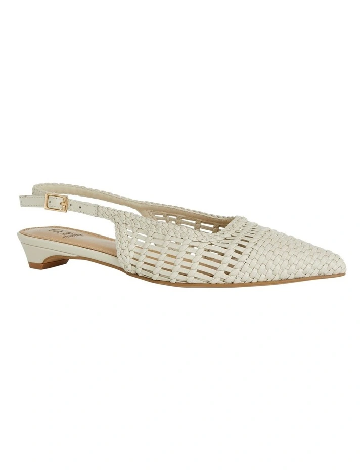 Finley Flat Shoes in Bone Weave image 2