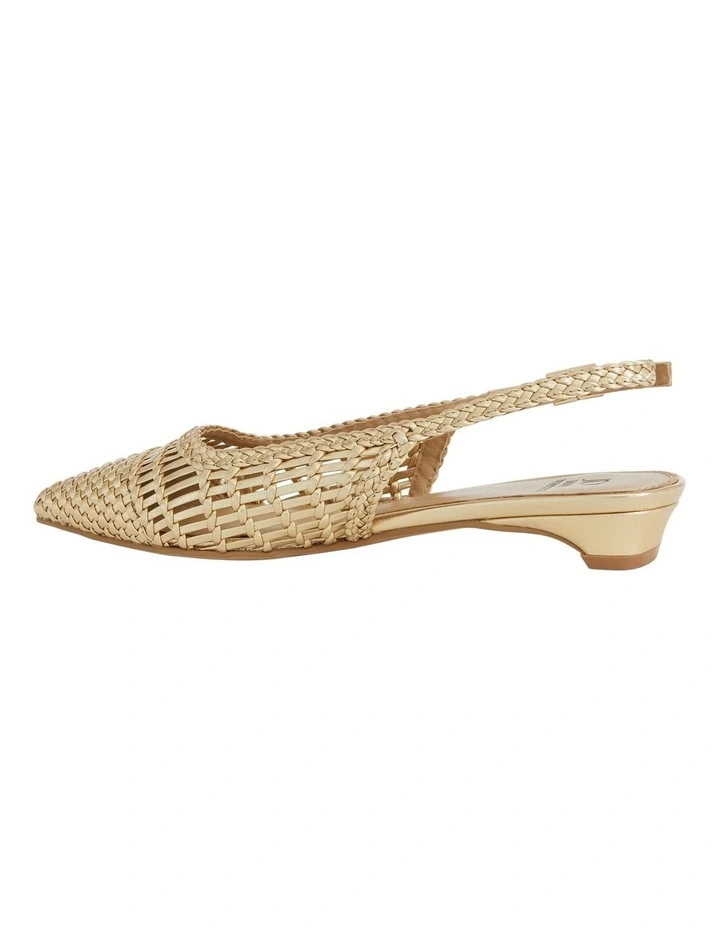 Finley Flat Shoes in Soft Gold Weave image 3