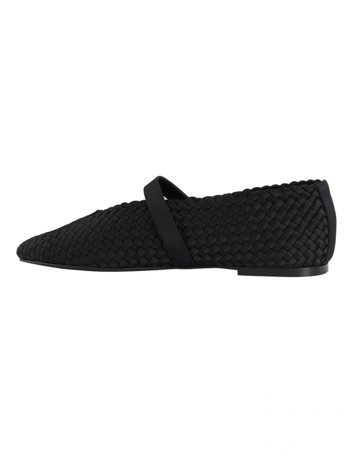 Ezra Flat Shoes in Black Weave image 3
