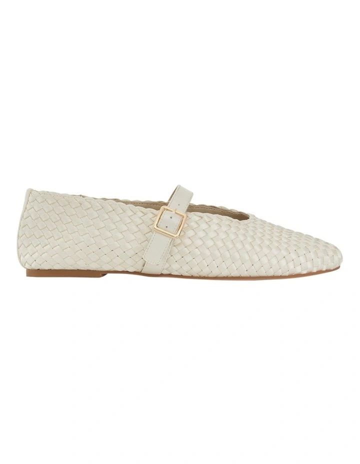 Ezra Flat Shoes in Bone Weave image 1