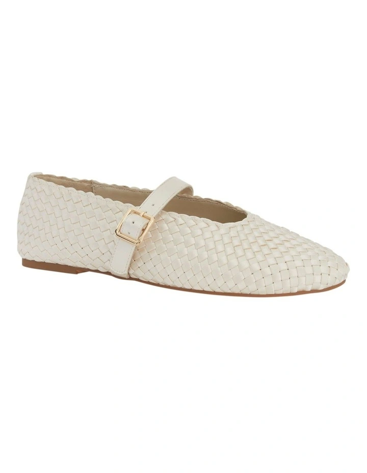 Ezra Flat Shoes in Bone Weave image 2