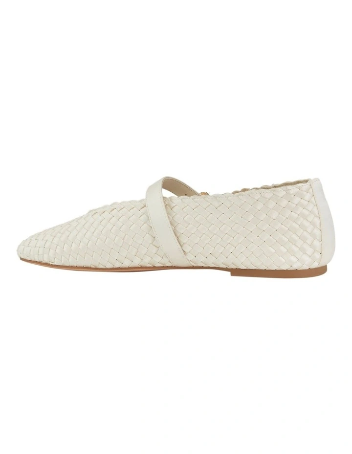 Ezra Flat Shoes in Bone Weave image 3