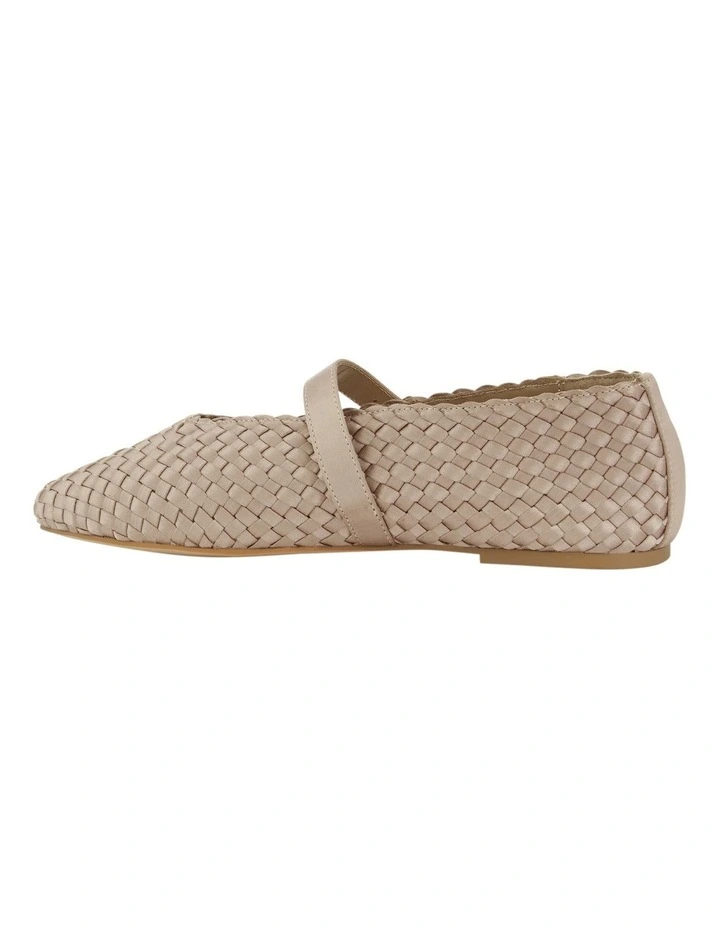 Ezra Flat Shoes in Taupe Weave image 3