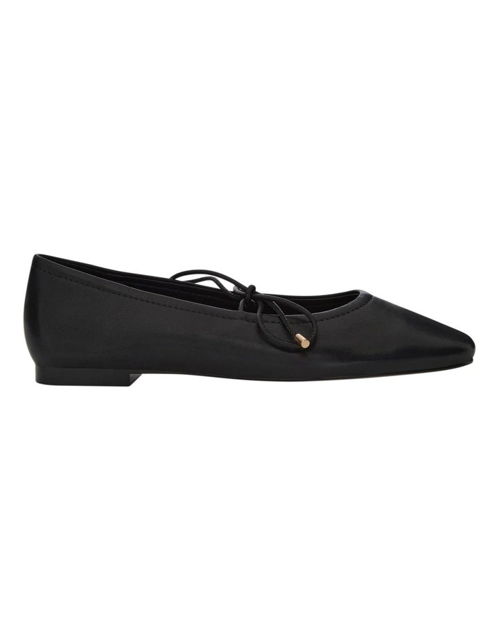 Petina Flat Shoes in Black Leather image 1