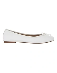 Fonteyn Ballet Flats in White Leather
