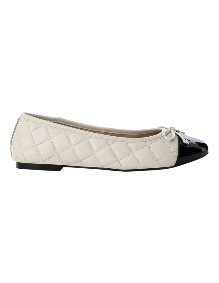 Fifi Flat Shoes in Black Patent/Bone image 1