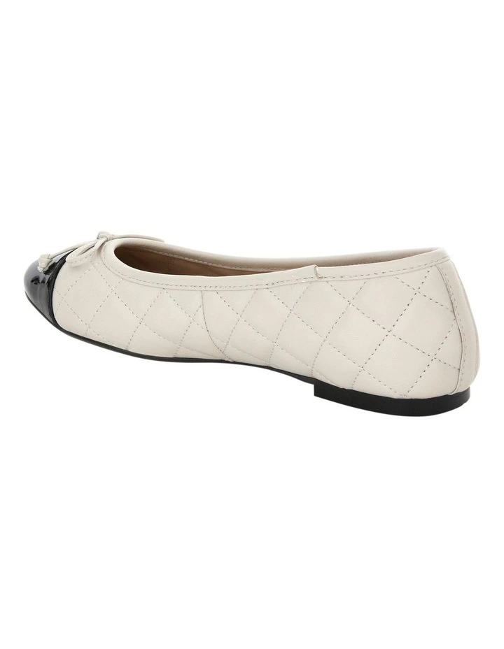 Fifi Flat Shoes in Black Patent/Bone image 3