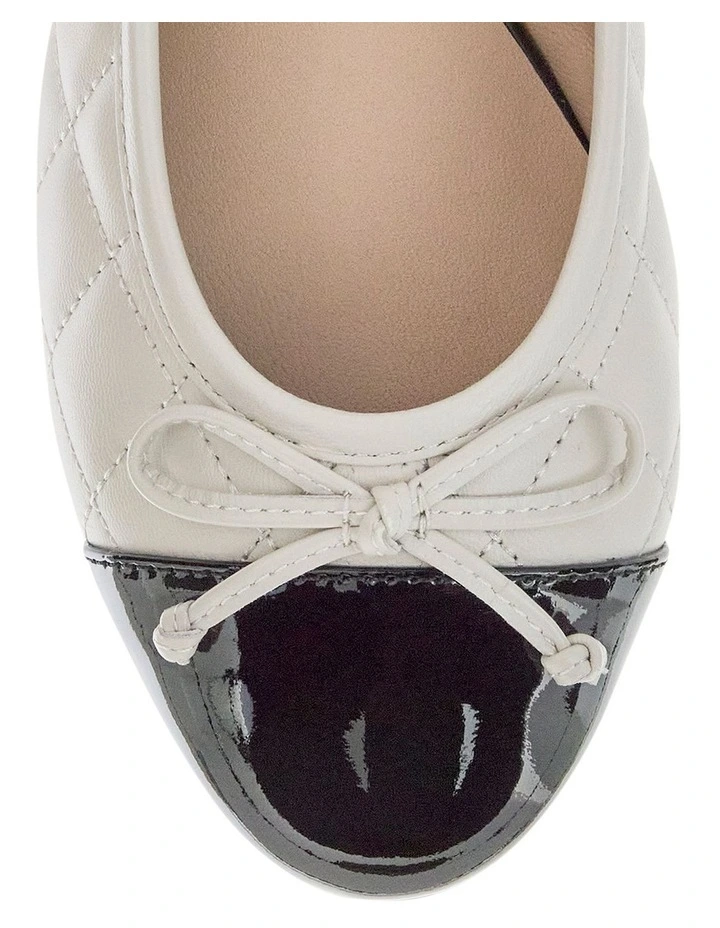 Fifi Flat Shoes in Black Patent/Bone image 4