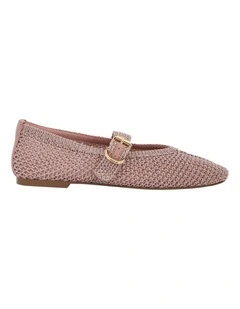 Elope Ballet Flats in Pale Pink Crochet