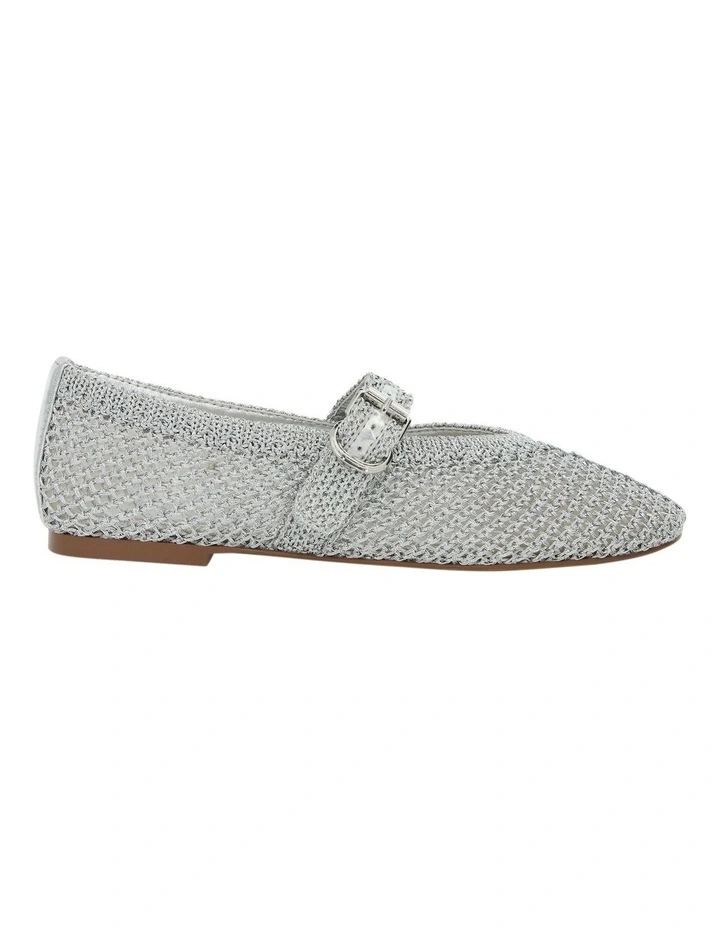 Elope Ballet Flats in Silver Crochet image 1
