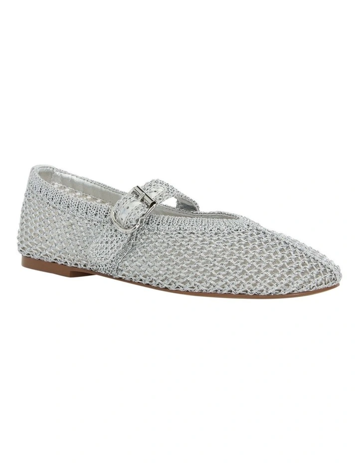 Elope Ballet Flats in Silver Crochet image 2