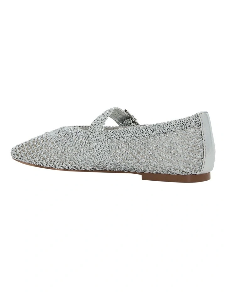 Elope Ballet Flats in Silver Crochet image 3