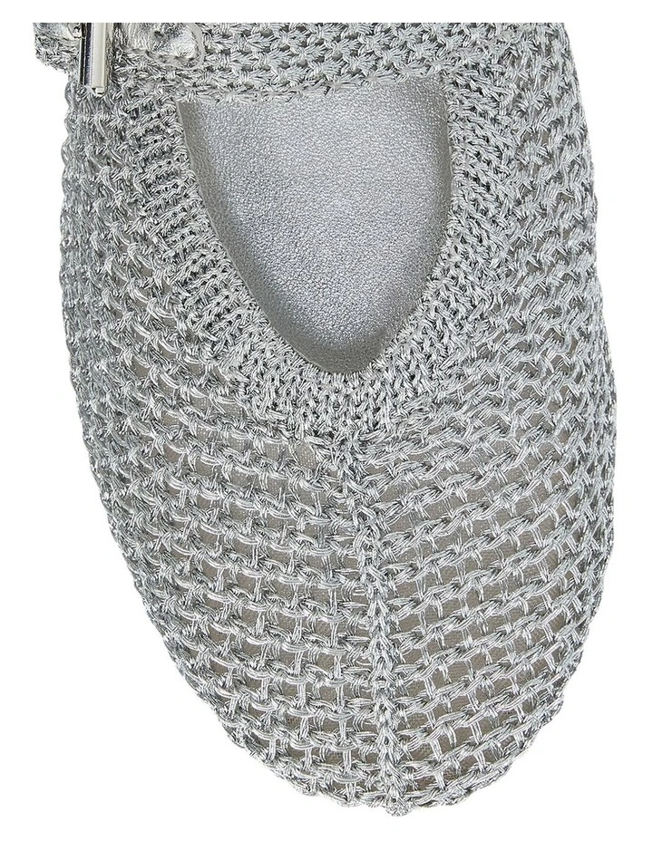 Elope Ballet Flats in Silver Crochet image 4