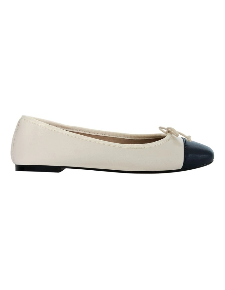 Femme Ballet Flats in Navy Leather/Ivory image 1