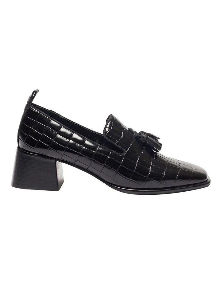 Famous Black Croc Heeled Shoes image 1
