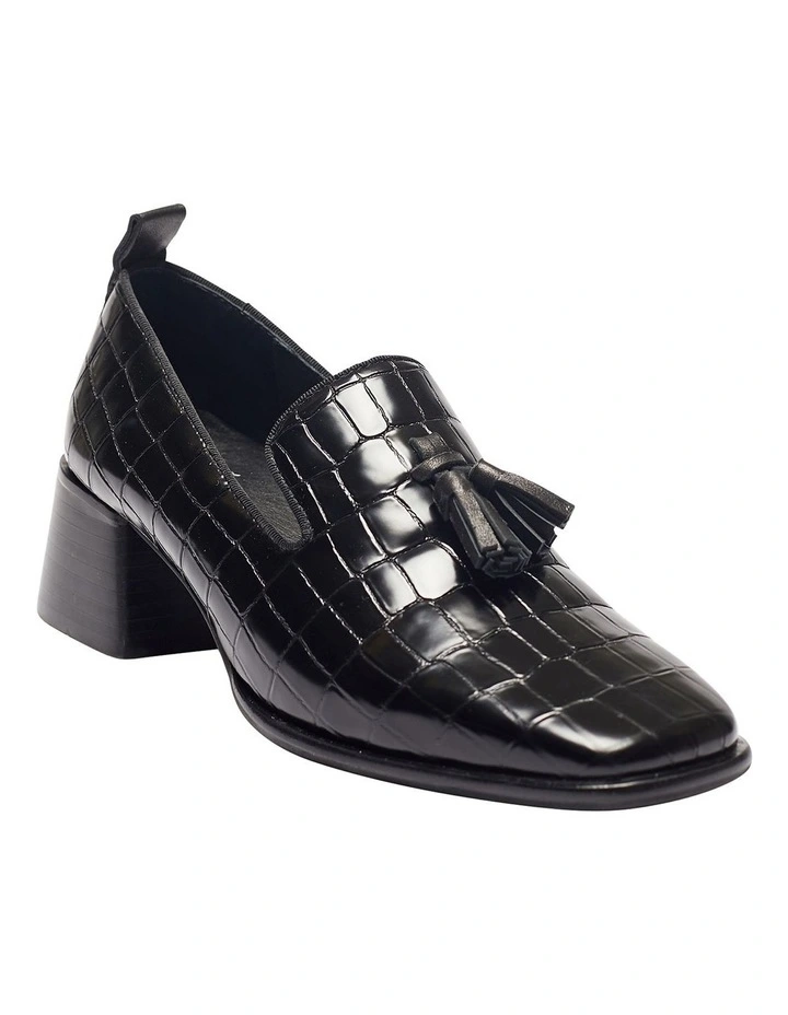 Famous Black Croc Heeled Shoes image 2