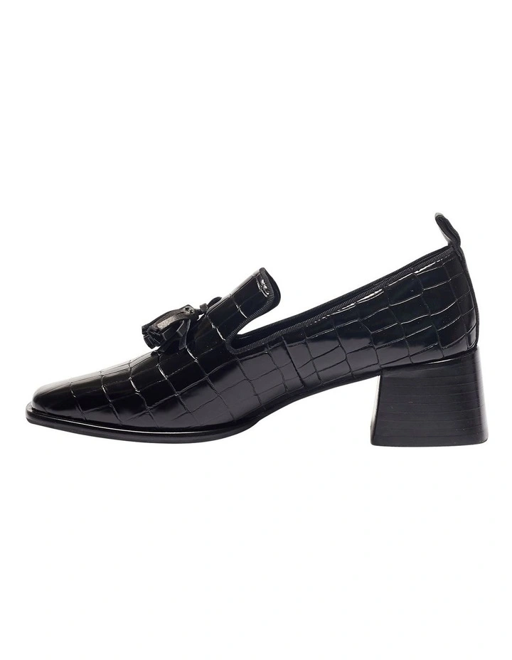 Famous Black Croc Heeled Shoes image 3