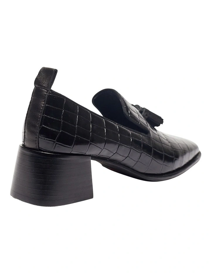 Famous Black Croc Heeled Shoes image 4