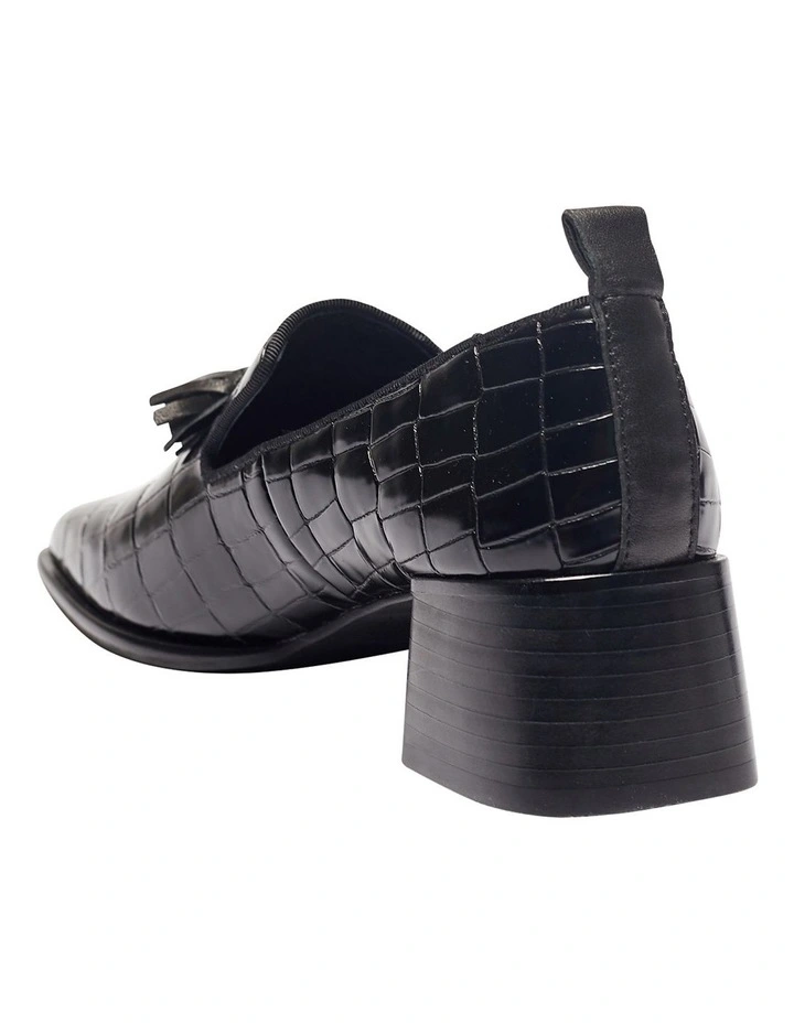Famous Black Croc Heeled Shoes image 6