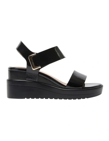 Iris Sandals in Black Patent Leather
