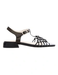Magnolia Sandals in Black Weave