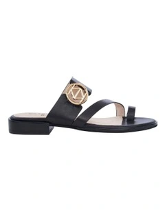 Tena Leather Sandals in Black