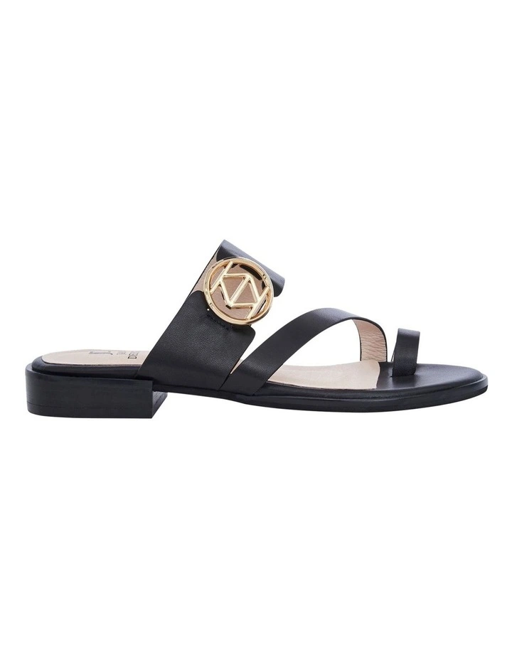 Tena Leather Sandals in Black image 1