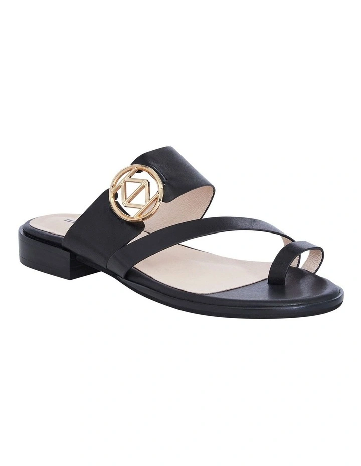 Tena Leather Sandals in Black image 2