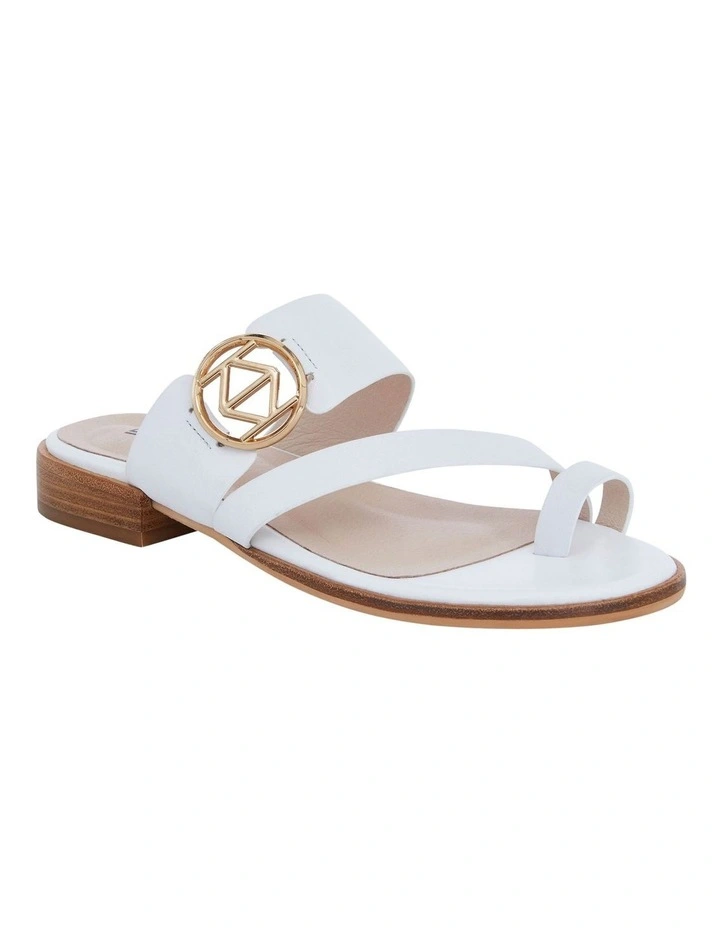 Tena Leather Sandals in White image 2