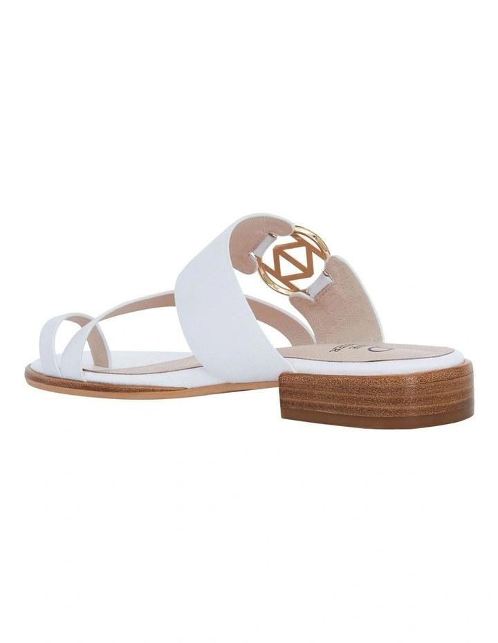 Tena Leather Sandals in White image 3