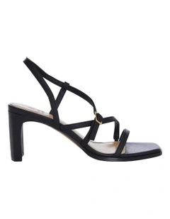 Jennifer  Sandals in Black Leather