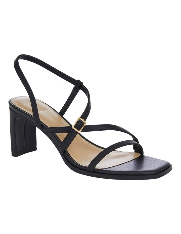 Jennifer  Sandals in Black Leather image 2