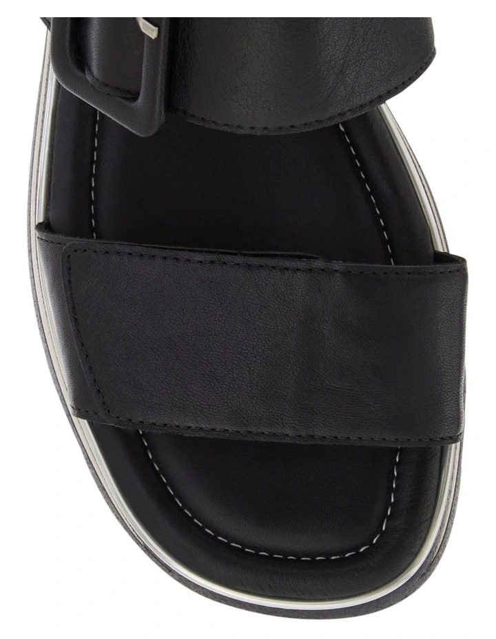 Jasper  Wedge Sandals in Black Leather image 4