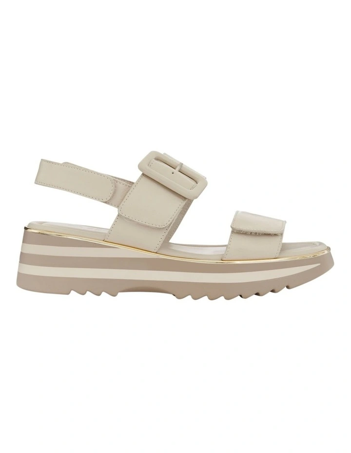 Jasper  Wedge Sandals in Nude Leather image 1