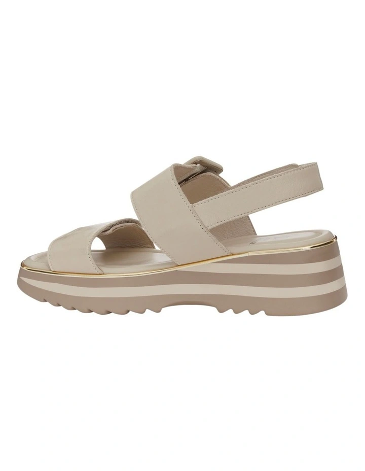Jasper  Wedge Sandals in Nude Leather image 3