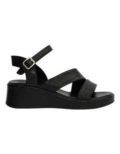 Fianna Sandals in Black Leather