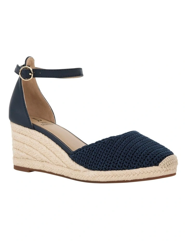 Poland Wedge Sandals in Navy Weave image 2