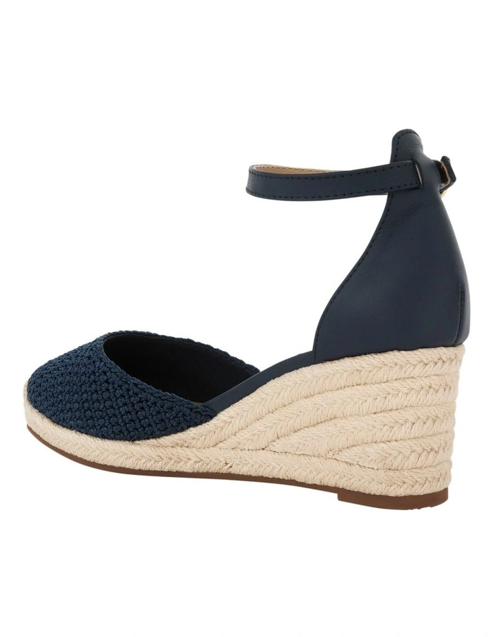 Poland Wedge Sandals in Navy Weave image 3