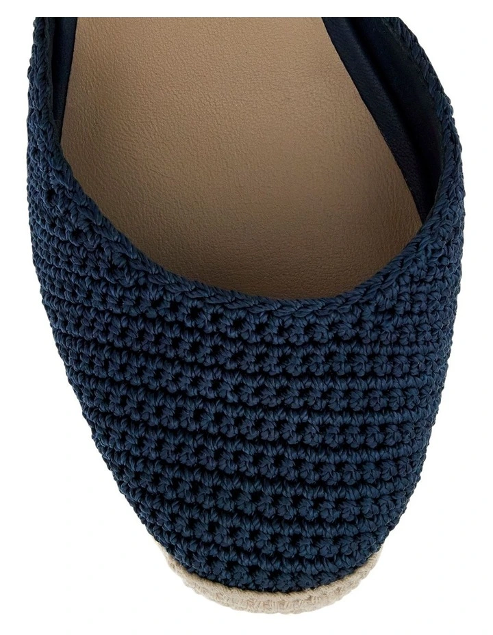 Poland Wedge Sandals in Navy Weave image 4
