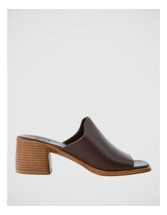 Maria Heeled Sandals in Chocolate Leather