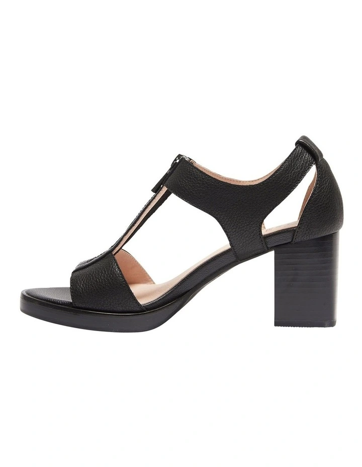 Abigail Heeled Sandal in Black/Black Leather image 3