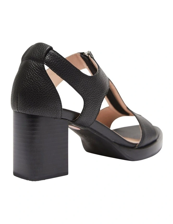 Abigail Heeled Sandal in Black/Black Leather image 4