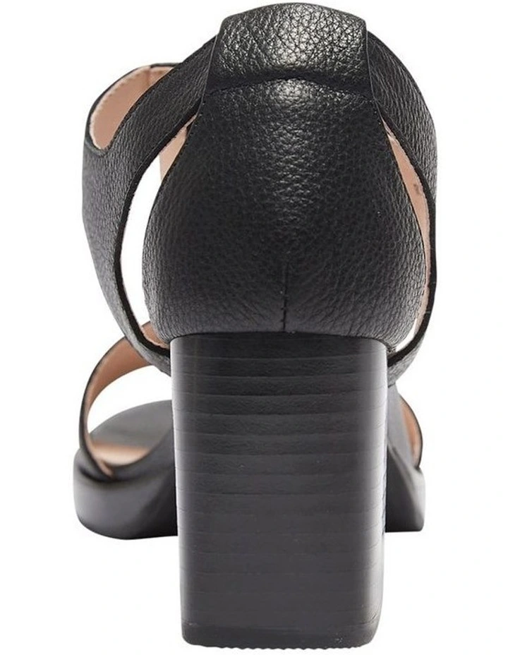 Abigail Heeled Sandal in Black/Black Leather image 5