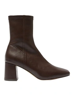 Lantana Leather Boots in Chocolate Stretch