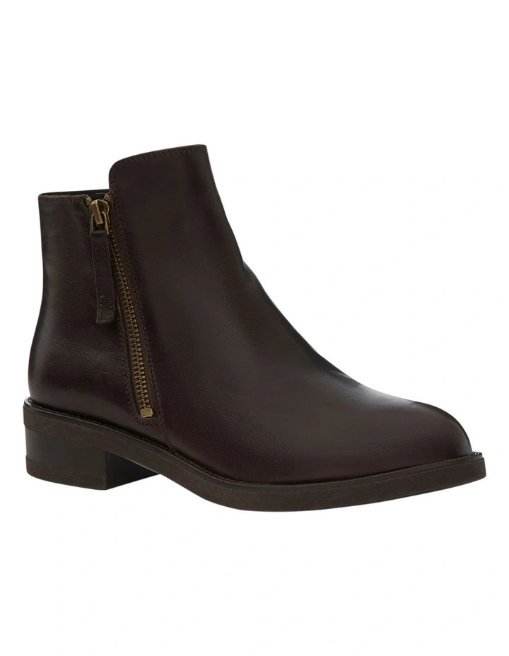 Bethany Ankle Boots in Chocolate Leather image 2