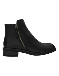 Bethany Ankle Boots in Black/Black Leather