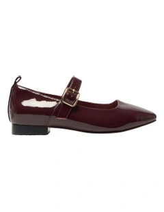 Bonnie Ballet Flats in Wine Patent