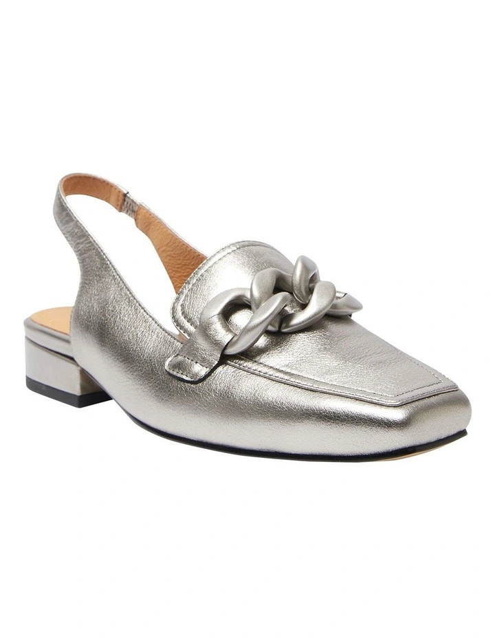Domino Flat Shoes in Pewter Metallic image 2